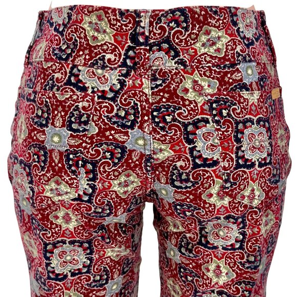 Vtg Y2K NWT Tommy Hilfiger Paisley Floral Wide Leg Corduroy Jeans | Boho Grunge - Picture 14 of 16